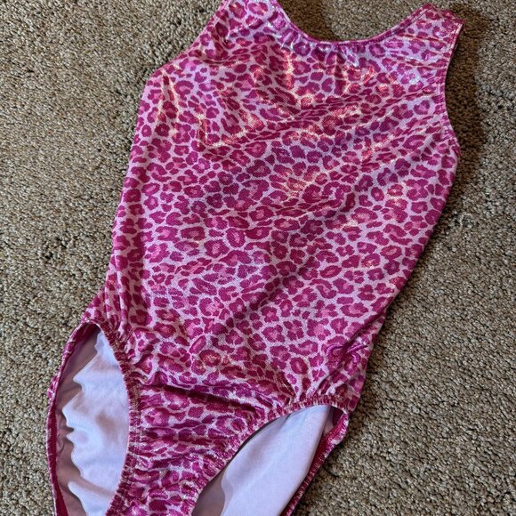 GK Leotard Women's/Girls Hot Pink Leopard print Gymnastics Dance Size Small - Picture 1 of 9